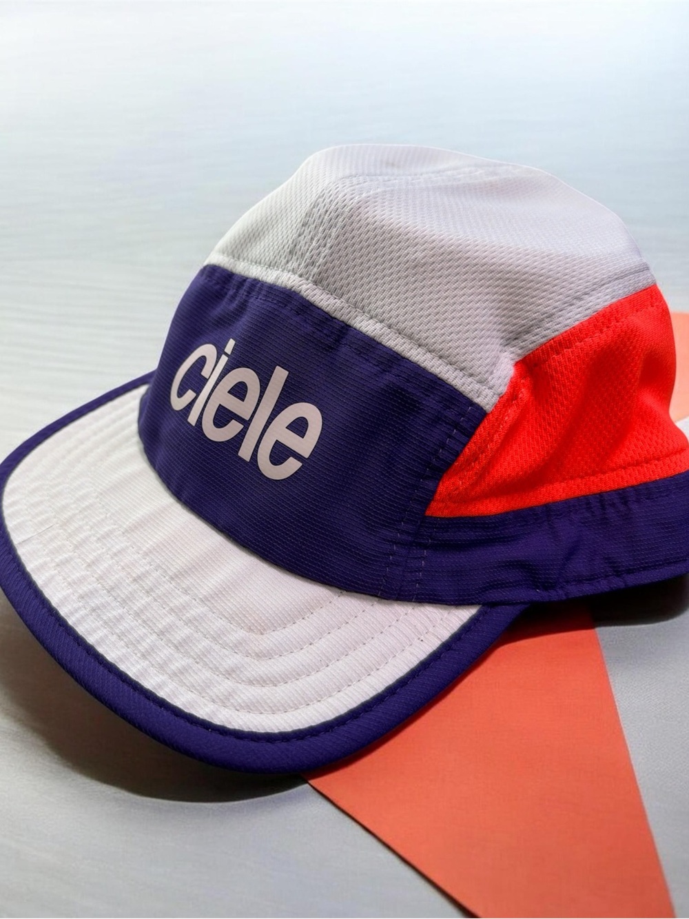 Ciele Multi-Panel Performance Cap in White, Purple & Orange